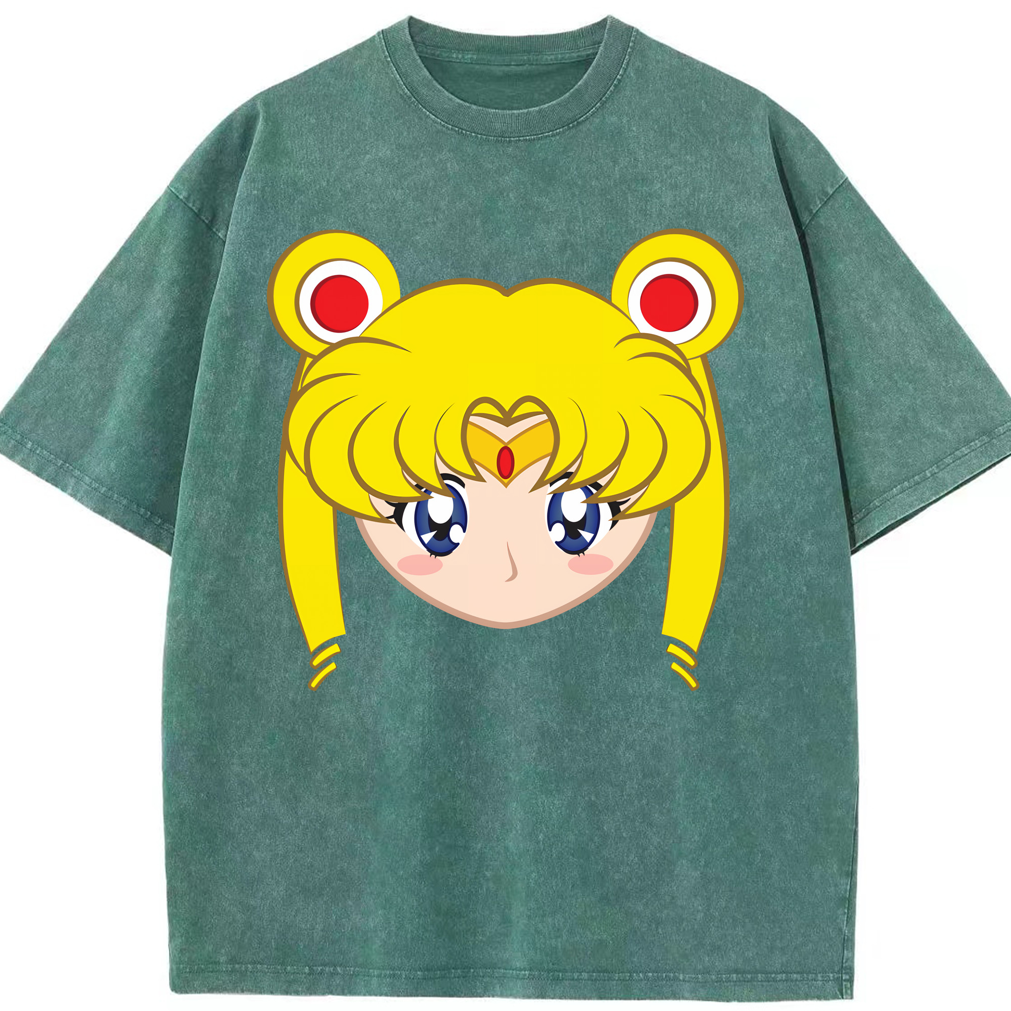 （画像用） 美少女戦士セーラームーン 月野 うさぎ つきの うさぎ Sailor Moon Tsukino Usagi 綿100% ヴィンテージ風 半袖Tシャツ（フロントプリント）